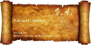 Váradi Andor névjegykártya