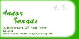 andor varadi business card